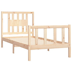 Acheter Maison Chic Cadre/structure de lit et tête de lit pour adulte - Lit Moderne Chambre bois de pin massif 100x200 cm -MN64964