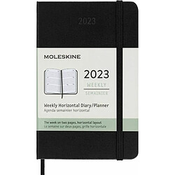 Agenda scolaire Moleskine 2023 Semainier Horizontal format de poche Rigide Noir