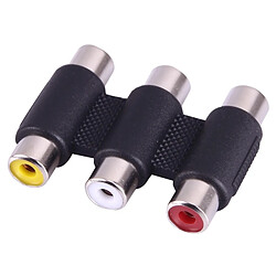 Avis Wewoo Adaptateur noir Femelle à AV 3 RCA Audio Video Coupler