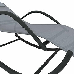 Maison Chic Chaise longue à bascule | Bain de soleil Relax | Transat gris acier et textilène -GKD86420 pas cher