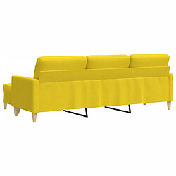 Acheter vidaXL Canapé à 3 places avec repose-pieds Jaune clair 210 cm Tissu