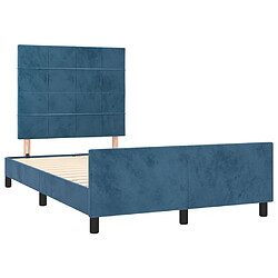 Acheter Maison Chic Lit adulte - Cadre Structure de lit avec tête de lit Contemporain Bleu foncé 120x200 cm Velours -MN76480