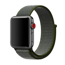 Wewoo Bracelet vert armée pour Apple Watch Series 3 et 2 & 1 38mm simple de montre en nylon de mode avec Magic Stick