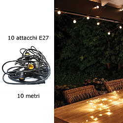 Chaîne d'ampoules 10 mètres E27 étanche IP65 LED lumières Chaîne de lumières pour la lumière décorative extérieure 230V COULEUR NOIRE