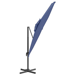 Avis Helloshop26 Parasol meuble de jardin cantilever à double toit 300 x 300 cm bleu azuré 02_0008153