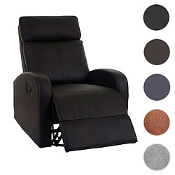 Mendler Fauteuil de télévision Crosby, fauteuil relax, rocking-chair, fonction bascule, pivotant, similicuir ~ marron