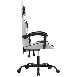 Avis vidaXL Chaise de jeu pivotante Blanc et noir Similicuir