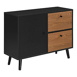 Helloshop26 Commode stylée meuble de rangement pratique 63 x 80 x 30 cm noir effet bois foncé 03_0006826