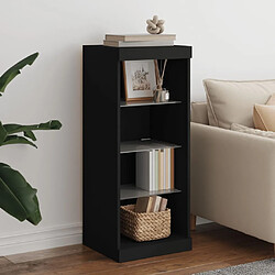 Maison Chic Commode Buffet - Meuble de rangement avec lumières LED noir 41x37x100 cm -GKD86676