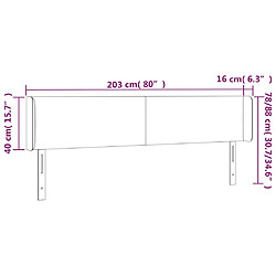 Acheter vidaXL Tête de lit avec oreilles Gris foncé 203x16x78/88 cm Velours