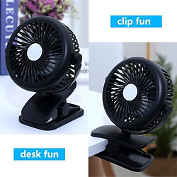 Acheter Petit Ventilateur Clip de 3 Vitesses Réglables Electrique Ventilateur a Pile USB Rechargeable Rotation à 360 Poussette, Camping