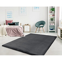 Lisa Design Joy - tapis rectangulaire - fausse fourrure - gris anthracite pas cher