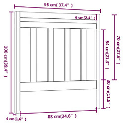 vidaXL Tête de lit Marron miel 95x4x100 cm Bois massif de pin pas cher