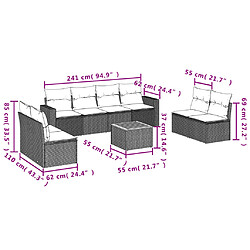 Avis Maison Chic Salon de jardin avec coussins 9 pcs | Ensemble de Table et chaises | Mobilier d'Extérieur beige résine tressée -GKD74183