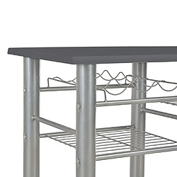 Acheter vidaXL Ensemble de bar avec étagères 3 pcs Bois et acier Noir