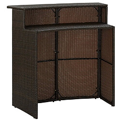 Acheter vidaXL Ensemble de bar de jardin avec coussins 5 pcs Marron