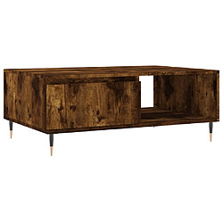 Maison Chic Table basse,Table Console Table d'appoint, Table pour salon chêne fumé 90x60x35 cm bois d'ingénierie -MN53773