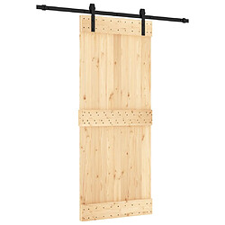 vidaXL Porte coulissante et kit de quincaillerie 85x210 cm pin massif