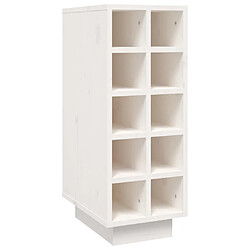 vidaXL Armoire à vin Blanc 23x34x61 cm Bois de pin massif