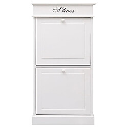 vidaXL Armoire à chaussures Blanc 50 x 28 x 98 cm Bois de Paulownia