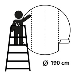 WallArt Papier peint cercle Skyline by Night 190 cm pas cher