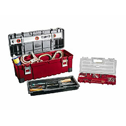 Keter 17181010 Boîte à outils Master Pro avec verrou en métal et structure en plastique Rouge/argent 26``