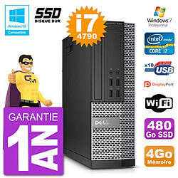 PC Dell 7020 SFF Intel i7-4790 RAM 4Go SSD 480Go Graveur DVD Wifi W7 - Occasion