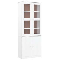 vidaXL Vitrine en verre ALTA blanc 77x35x186,5 cm bois de pin massif