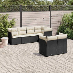 Maison Chic Salon de jardin 7 pcs avec coussins | Ensemble de Table et chaises | Mobilier d'Extérieur noir résine tressée -GKD97352