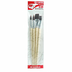 Pebeo Set de 4 pinceaux brosse polyamide bruns