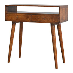 Avis Artisan Furniture Table console courbée en bois massif noyer avec fente ouverte, affichage moderne pour l'entrée