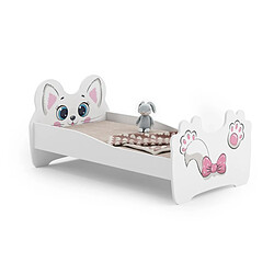 Kobi Lit simple enfant PINK CAT - 140x70cm - avec matelas