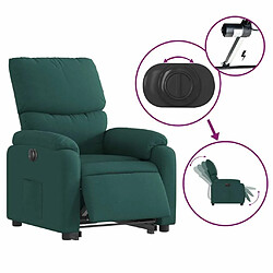 Maison Chic Fauteuil Relax pour salon, Fauteuil inclinable électrique vert foncé tissu -GKD40806 pas cher