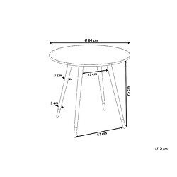 Avis Beliani Table à manger effet marbre et blanc d 80 cm GUTIERE