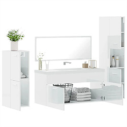 Avis vidaXL Ensemble de meubles de salle de bain 4 pcs blanc brillant