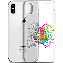 Caseink Coque arrière Apple iPhone Xs / X (5.8 ) Crystal Gel HD [ Nouvelle Collection - Souple - Antichoc - Imprimé en France] Le Cerveau