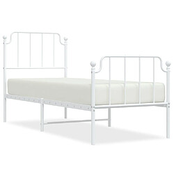 Maison Chic Cadre/structure de lit métal et tête de lit + pied de lit pour adulte - Lit Moderne Chambre blanc 75x190 cm -MN51784