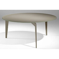 Inside 75 Table basse ronde MIKY en verre taupe