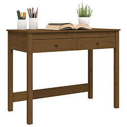 Acheter Maison Chic Bureau solide,Table de travail,Bureau d'ordinateur avec tiroirs Marron miel 100x50x78 cm Bois massif de pin -GKD97754