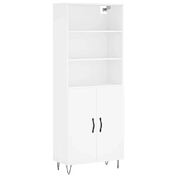 vidaXL Buffet haut Blanc 69,5x34x180 cm Bois d'ingénierie