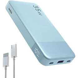 SANAG Chargeur Portable, 35W 10000Mah Power Bank Chargement Rapide, Pd Qc 4.0 Batterie D'Affichage Led, Usb C In/Out Chargeur De Téléphone Portable Pour Iphone Ipad Samsung Android Etc. (Bleu)