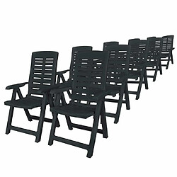 Salle à manger de jardin 11 pcs,Table et chaise à dîner Plastique Anthracite -MN88514