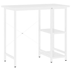 Maison Chic Bureau d'ordinateur solide,Table de travail Blanc 80x40x72 cm MDF et métal -GKD15956