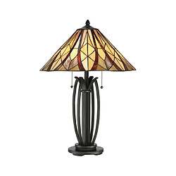 Elstead Lighting Lampe de table Victory Verre Tiffany Bronze vaillant