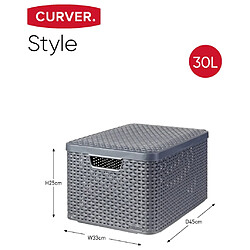 Avis Curver Boîtes de rangement Style avec couvercle 3 pcs L Anthracite