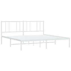 Maison Chic Lit adulte - Cadre de lit métal avec tête de lit,Structure du lit Contemporain pour chambre blanc 200x200 cm -MN97974 pas cher