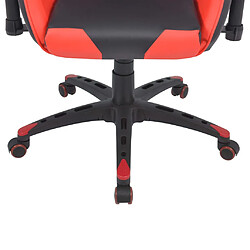 Helloshop26 Chaise fauteuil siège de bureau informatique étude inclinable Cuir artificiel rouge 02_0024029 pas cher