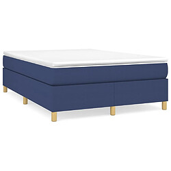 Maison Chic Lit Adulte - Lit simple Lit à sommier tapissier avec matelas moelleux - Meuble de Chambre - Bleu 140x190 cm Tissu -MN84313