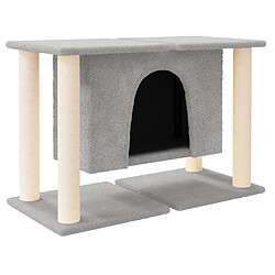 Helloshop26 Arbre à chat meuble tour grimper jouet grattage grattoir escalade plateforme avec griffoirs en sisal clair 50 cm gris 02_0022607