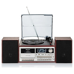 Platine Vinyle Vintage Radio DAB/DAB+/FM, Lecteur CD-MP3 Cassette, Bluetooth USB, , Bois, Roadstar, HIF-8892D+BT